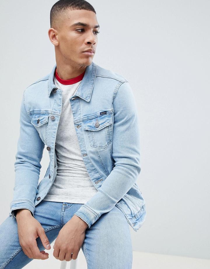 Pull & Bear Denim Jacket In Light Blue - Blue