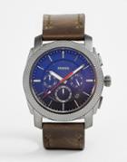 Fossil Fs5388 Men's Chronograph Leather Watch - Brown