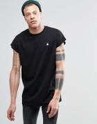 Asos Oversized Sleeveless Logo T-shirt In Black - Black