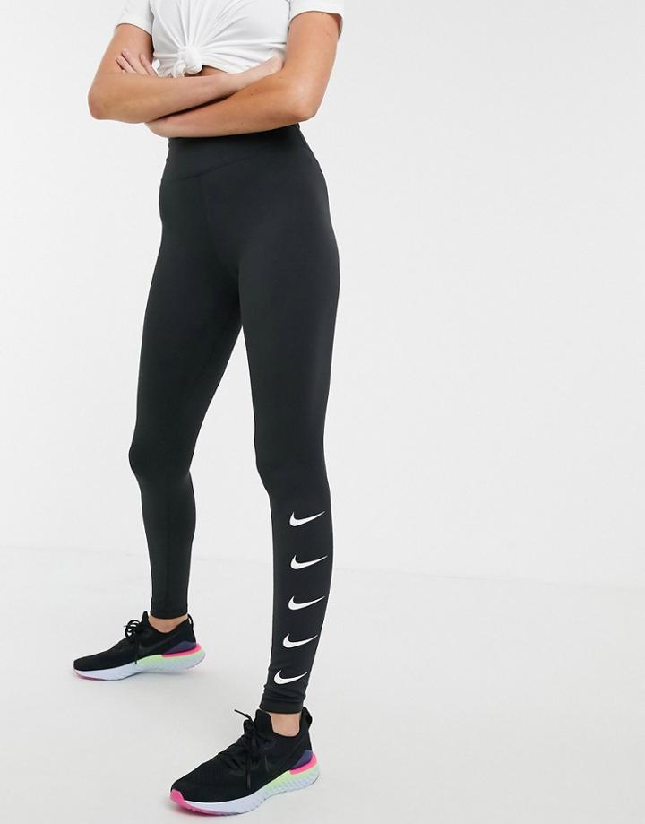 Nike Running Swoosh Leggings In Black
