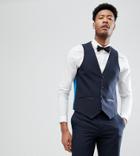 Harry Brown Tall Plain Black Slim Tuxedo Vest - Navy