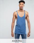 Asos Tall Extreme Racer Back Tank With Raw Edges - Red