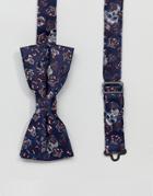 Twisted Tailor Bow Tie With Skull Jacquard - Navy