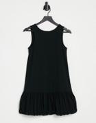 Asos Design Bubble Hem V Back Sleeveless Dress In Black
