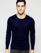Hugo By Hugo Boss Sweater In Cotton/cashmere - Navy