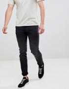 Celio Slim Fit Jeans With Stretch In Black Wash - Black
