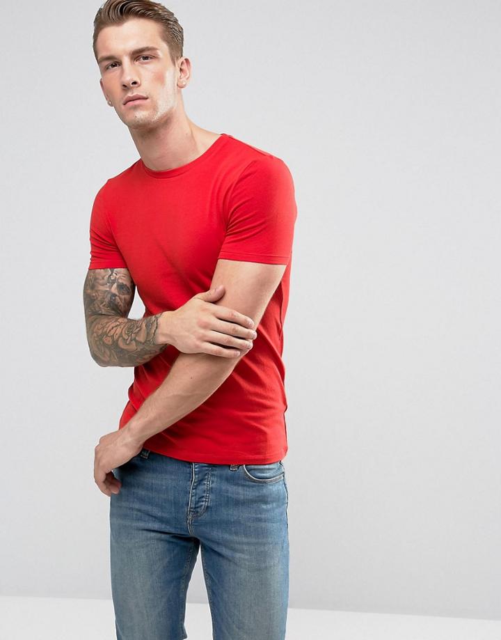 Asos Extreme Fitted Fit T-shirt With Crew Neck And Stretch - Pink