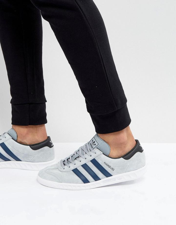 Adidas Originals Hamburg Sneakers In Gray - Gray