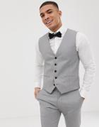Selected Homme Slim Suit Vest In Gray - Gray