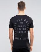 Asos Muscle T-shirt With Black Text On Back - Black