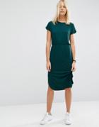 Asos Waisted T-shirt Midi Dress - Green
