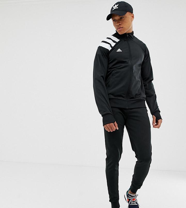 Adidas Tango Skinny Soccer Jacket In Black - Black