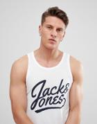 Jack & Jones Script Logo Tank - White