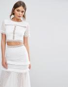 True Decadence Lace Cropped Blouse - White