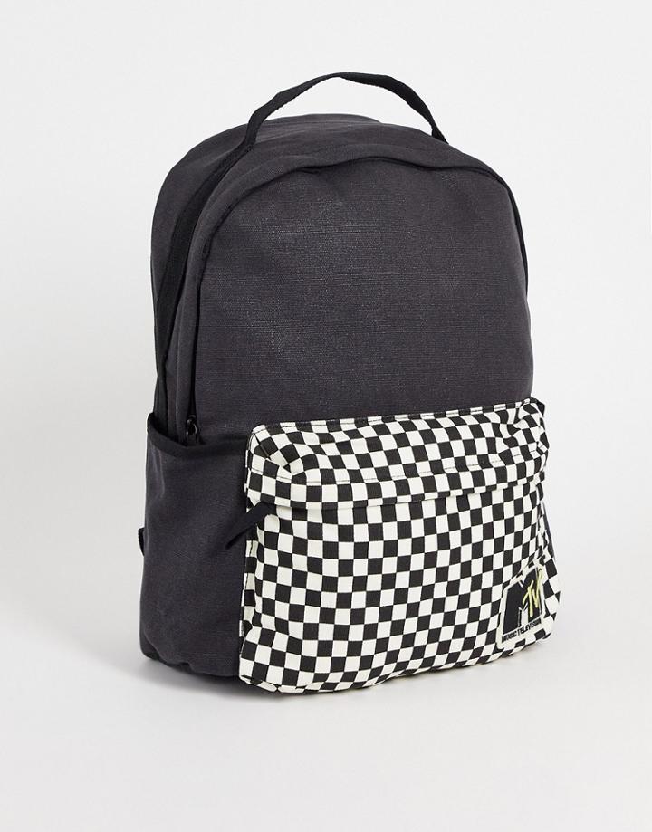 Typo X Mtv Backpack In Checkerboard Print-black