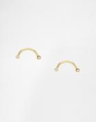 Orelia Fine Curved Stud Earrings - Gold