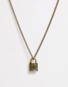 Reclaimed Vintage Inspired Initial 'd' Padlock Pendant Exclusive To Asos-gold