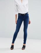 Vero Moda High Waist Indigo Skinny Jeans-blue