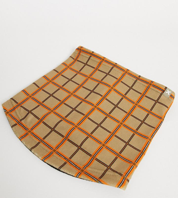 Collusion Unisex Neck Warmer In Neutral Check-multi