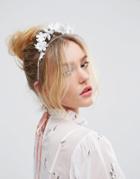 Asos Occasion Floral And Pearl Halo Headband - White