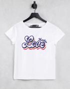 Love Moschino Love Logo T-shirt In White