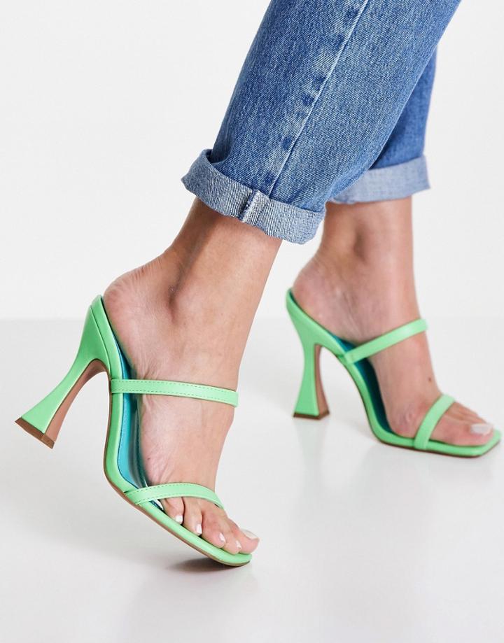 Asos Design Nasia Heeled Mules In Green