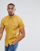 Jack & Jones Premium Short Sleeve Shirt With Double Pockets - Yellow