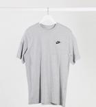 Nike Tall Club T-shirt In Gray-grey