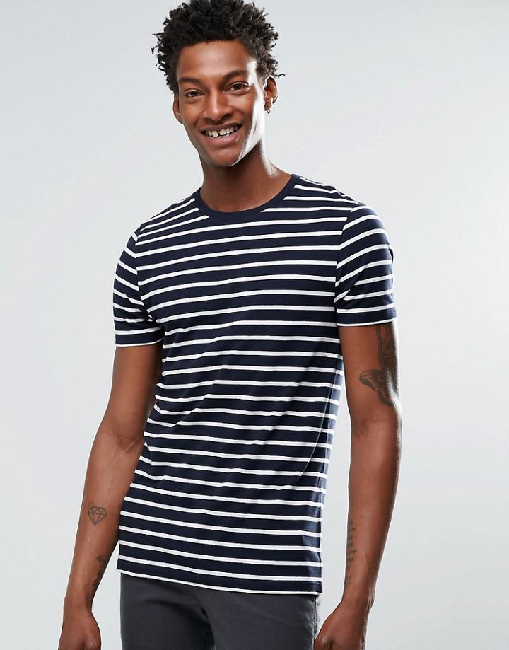 Asos Muscle T-shirt In Yarn Dye Stripe
