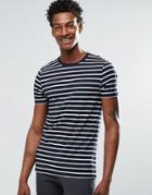 Asos Muscle T-shirt In Yarn Dye Stripe