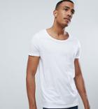 Asos Design Tall T-shirt With Scoop Neck In White - White