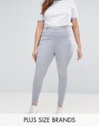 New Look Plus High Waist Skinny Jeans - Gray