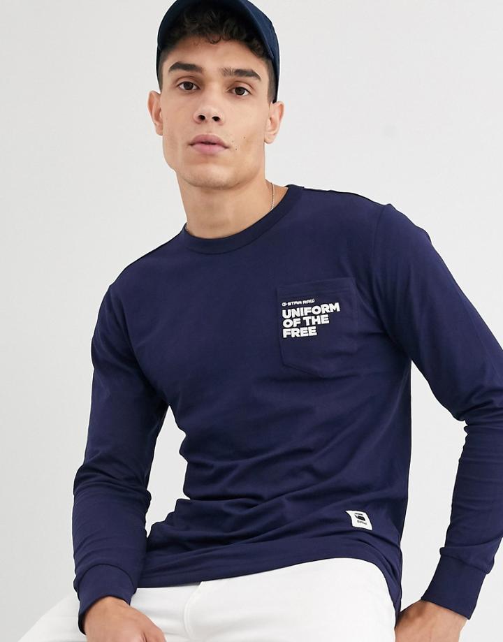 G-star Graphic Long Sleeve Top-blue