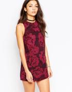Motel Camille Dress In Tonal Floral Print - Tonal Floral Maroon