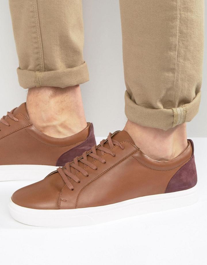 Kg By Kurt Geiger Lo Sneakers In Tan Leather - Tan