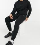 Calvin Klein Exclusive To Asos Reversed Logo Cuffed Sweatpants In Ck Black
