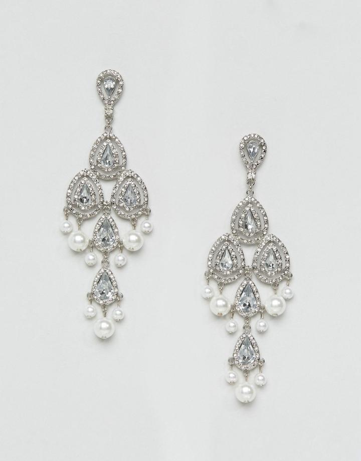 Asos Wedding Statement Chandelier Earrings - Clear