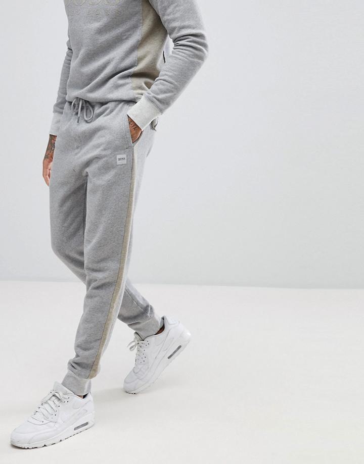Boss Cut And Sew Raw Edge Sweat Joggers In Gray - Gray