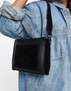 Urbancode Leather Single Pocket Crossbody Bag In Black