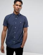 Jack & Jones Originals Short Sleeve Slim Fit Shirt In Brushed Cotton - Black