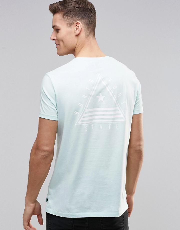 Asos T-shirt With Street Front And Back Print In Relaxed Fit - Brook Green