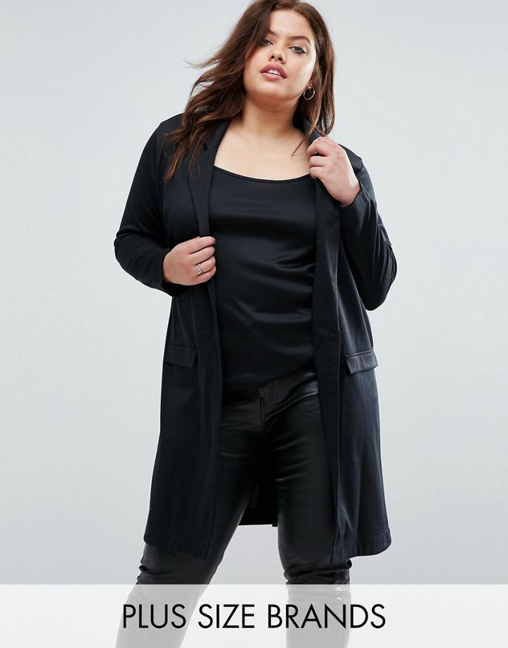 Pink Clove Longline Blazer - Black