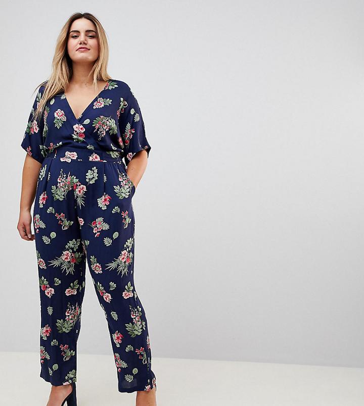 Uttam Boutique Plus Printed Jumpsuit - Navy