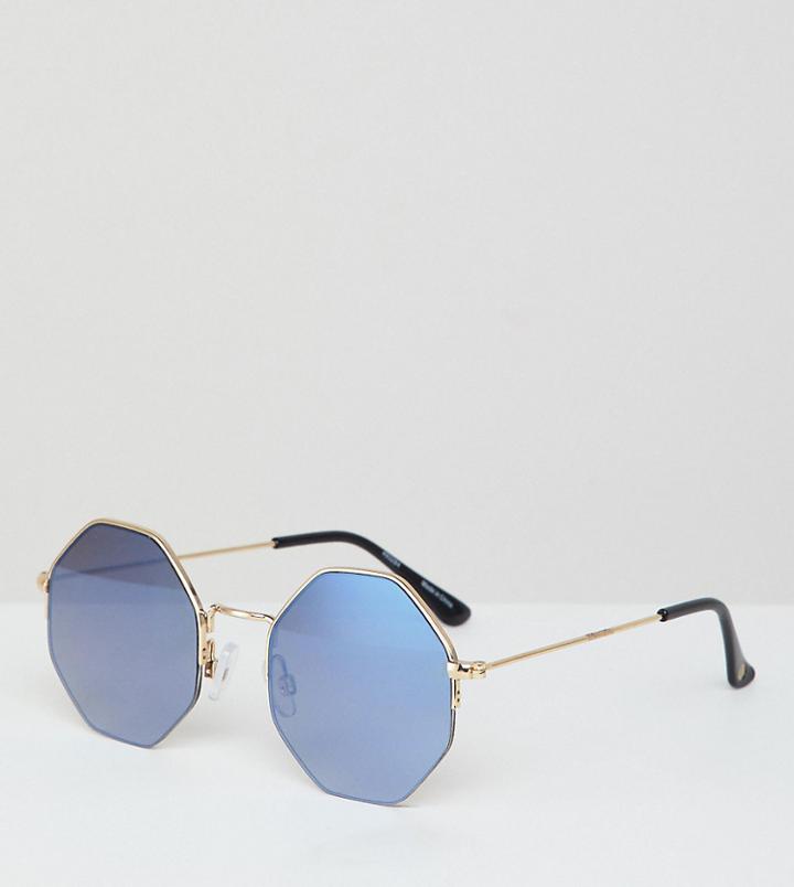 Accessorize Holly Hexagon Sunglasses - Gold