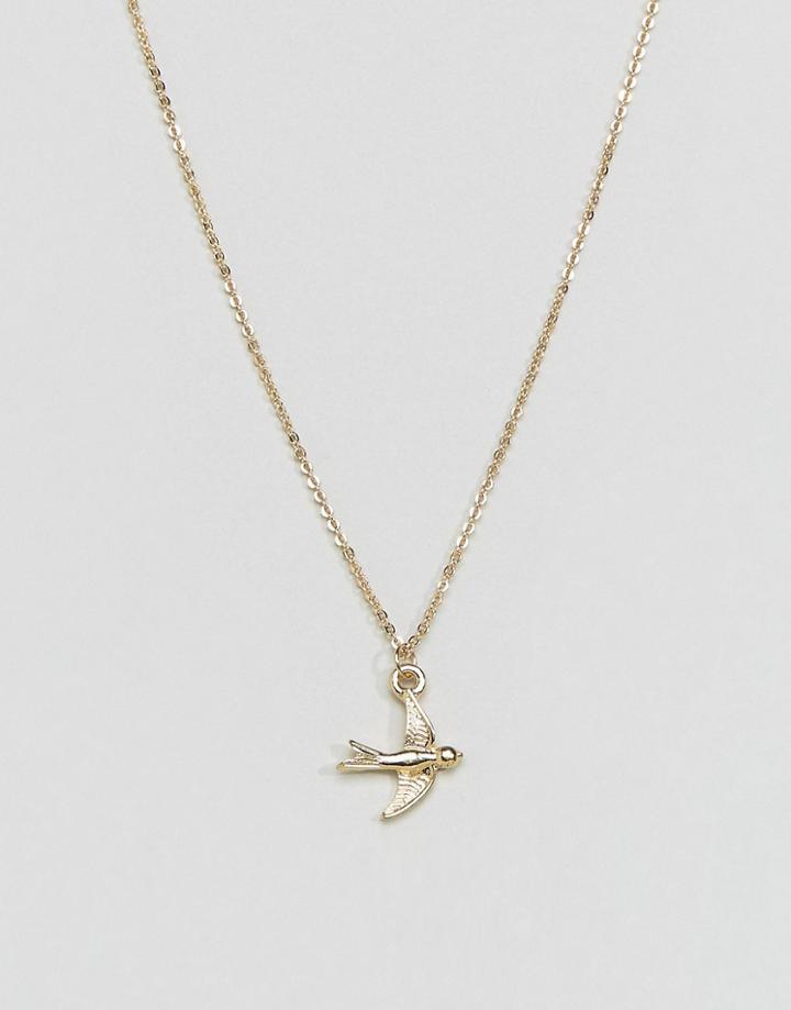Pieces Bird Pendant Necklace - Gold