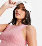 Threadbare Tall Holly High Neck Knitted Crop Top In Pink
