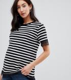 Asos Design Maternity Stripe T-shirt With Lace Detail - Multi