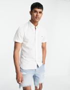 Tommy Hilfiger Slim Cotton Linen Long Sleeve Shirt-white