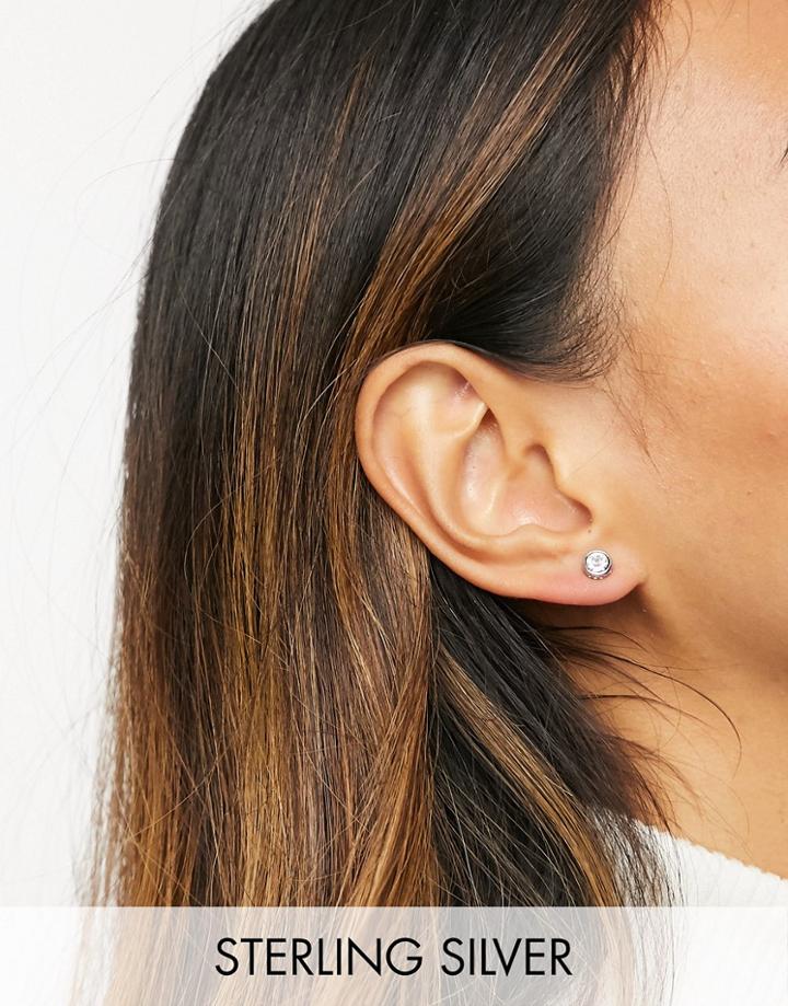 Ted Baker Sinaa Stud Earrings With Crystal In Silver