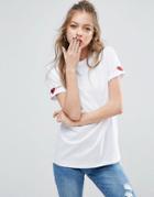Asos Valentines T-shirt With Heartbreaker Embroidery - White